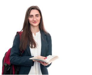 Student holding notebook